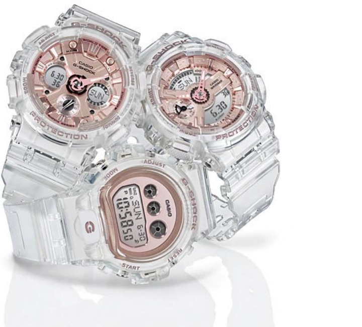 Casio G-Shock Transparent x Rose gold