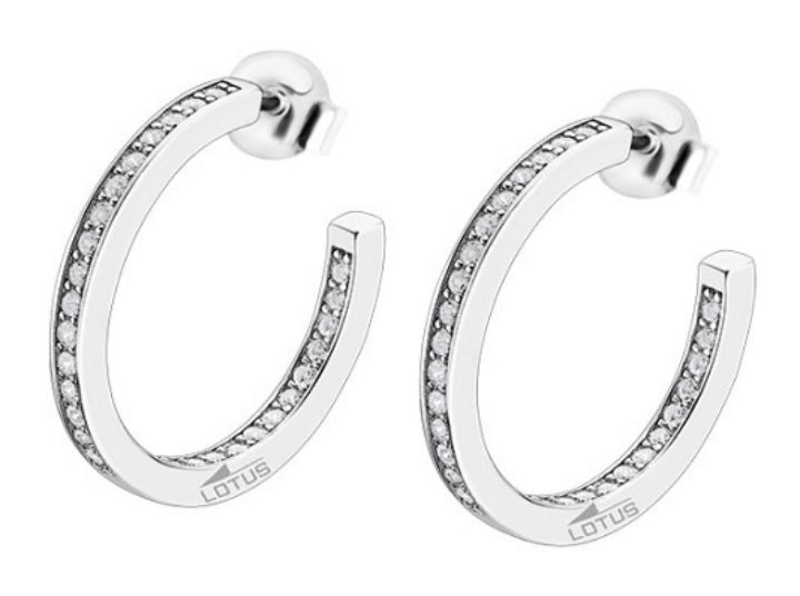 LOTUS SILVER kolczyki HOOPS