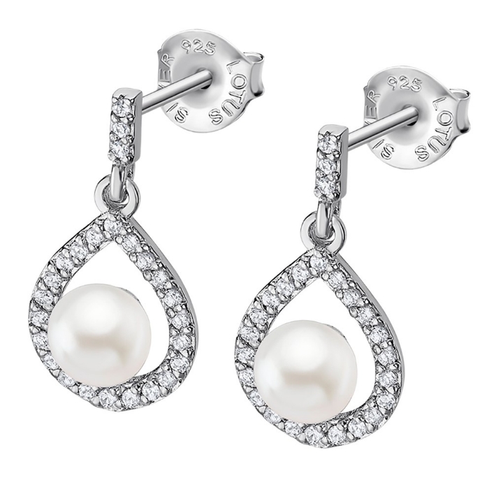 Obrazek LOTUS SILVER kolczyki PEARLS