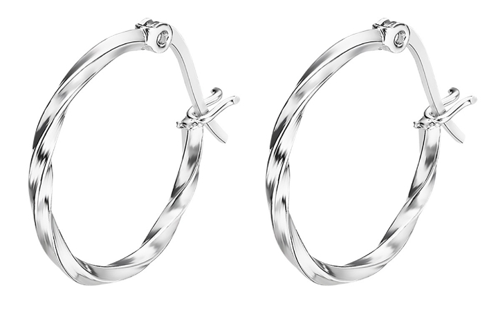 LOTUS SILVER kolczyki HOOPS