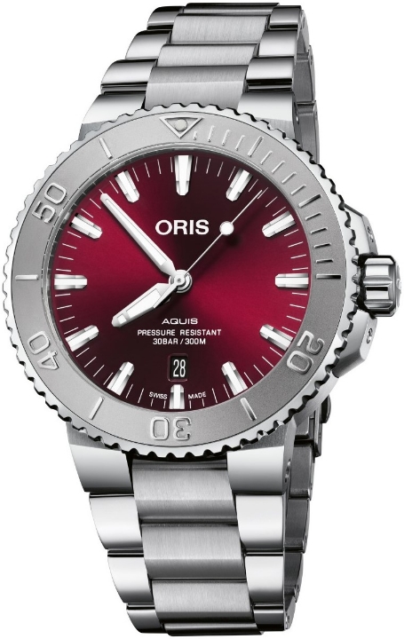 Obrazek Oris Aquis Date Relief Cherry Dial