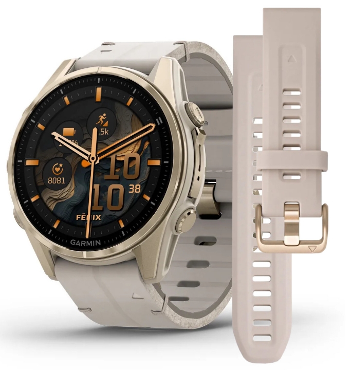 Obrazek Garmin Fenix 8 43mm, AMOLED Sapphire, Soft Gold