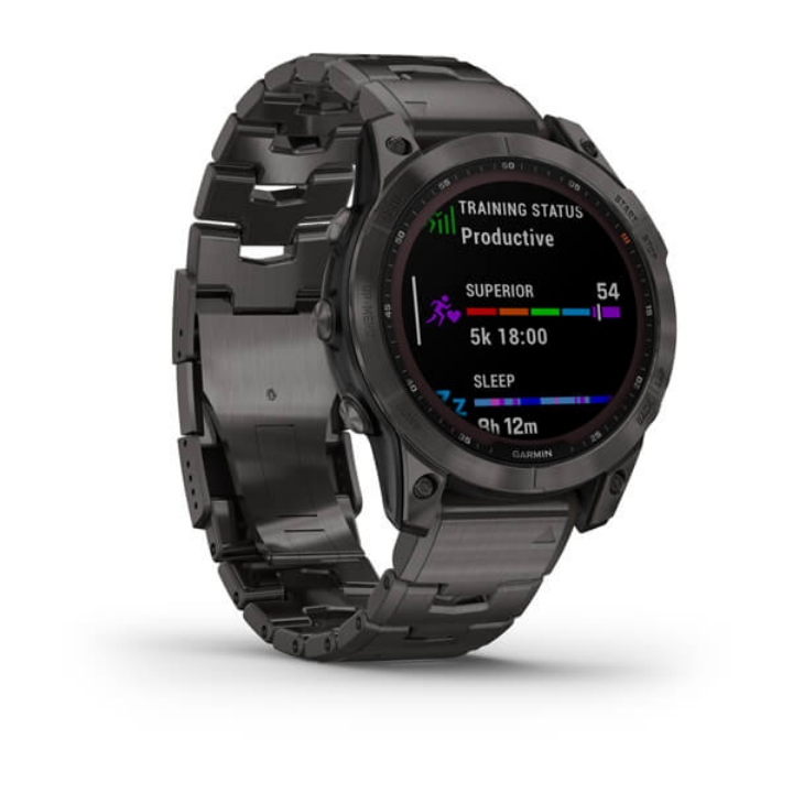 Obrazek Garmin Fenix 7 Sapphire,Crbn Gry DLC Ti/Vntd Ti Bnd, GPS Watch