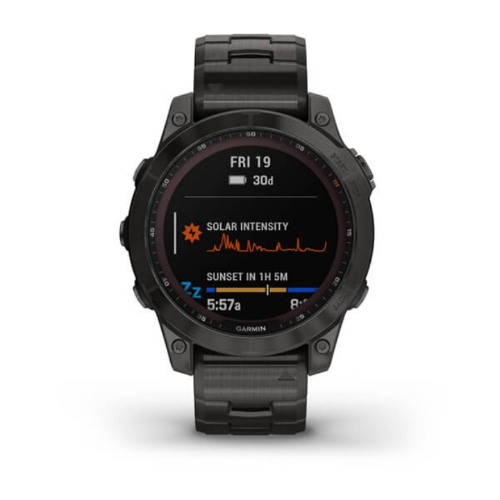 Obrazek Garmin Fenix 7 Sapphire,Crbn Gry DLC Ti/Vntd Ti Bnd, GPS Watch