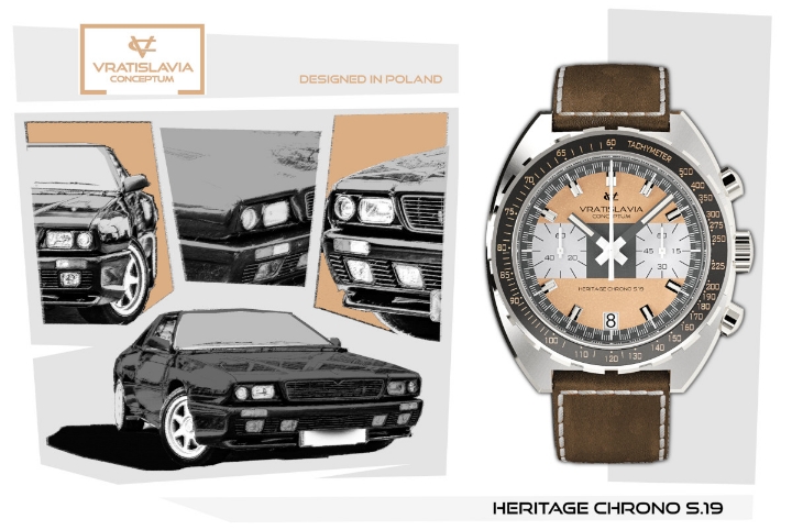 Vratislavia Conceptum Heritage Chrono S.19 Brązowy pasek